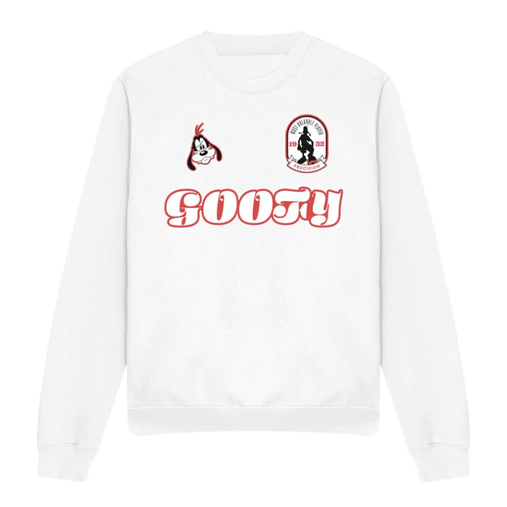 Disney (Xxl, ) Unisex Adult Football Jersey Goofy Sweatshirt White