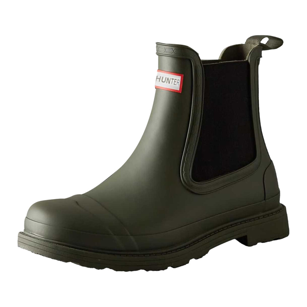 Hunter (9 Uk, Dark Olive) Mens Commando Chelsea Boots Green,Multicoloured