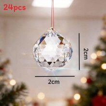 24pcs 2cm Cristaux pour Suspendre Verre Prisme pour FenĂŞtre Ornement Artisanat Mariage