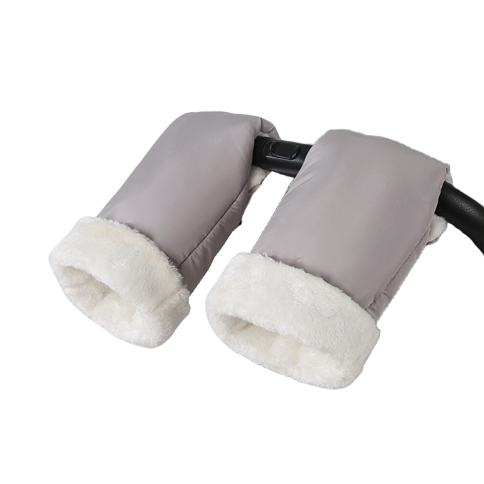1 Pair Baby Strollers Gloves Warm Fleece Lined Waterproof-Gray