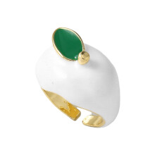 Bague fruit en cuivre de qualité supérieure avec motifs de-Blanc