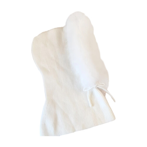 Knitted Warm Trapper Hat Warm Stylish Cap Unisex Cold-White