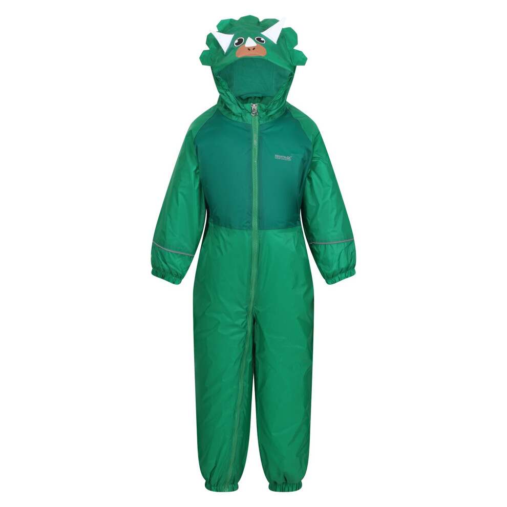 Regatta (12-18 Months, Jellybean ) Childrens/Kids Mudplay Iii Dinosaur Waterproof Puddle Suit Green