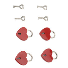 Heart Padlock Set 4 Zinc Alloy 38x30mm Love Lock