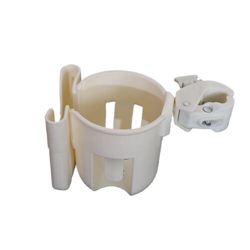 Rotatable Strollers Drink Holder Organiser Pushchair-White