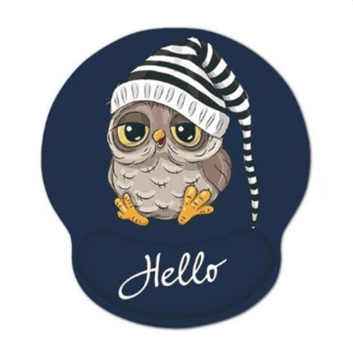 Mouse pad with wrist rest - Ergonomic, no deformation, comfortable mouse pad - owl design 1