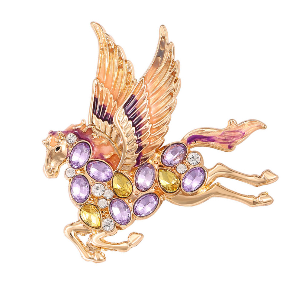 Purple Unique Pegasus Brooch Symbolizing Freedom And Dreams