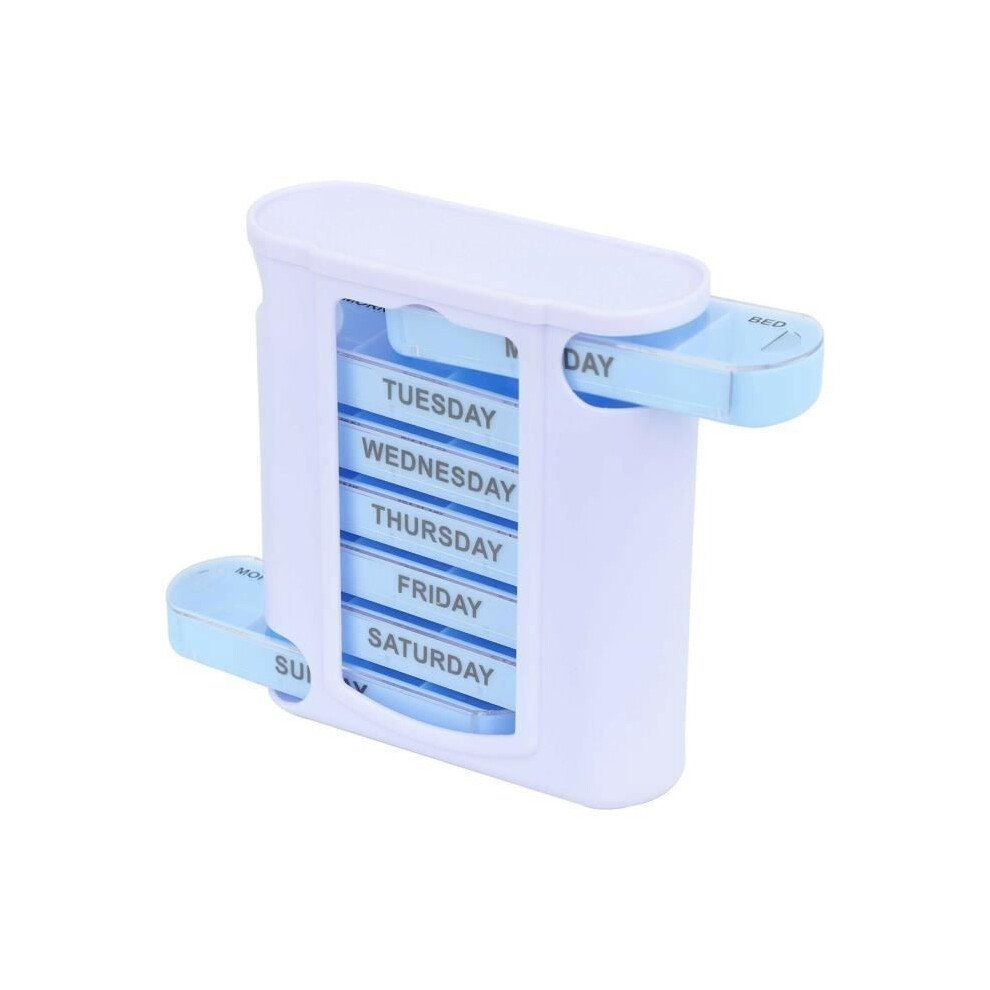 Aihontai Pill Organizer - Medicine Box - 7-Day Pill Organizer X 4 Times A Day - Easy Medication Management - White