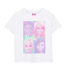 (5-6 Years, White/Pink/Purple) Barbie Girls Colour Block T-Shirt