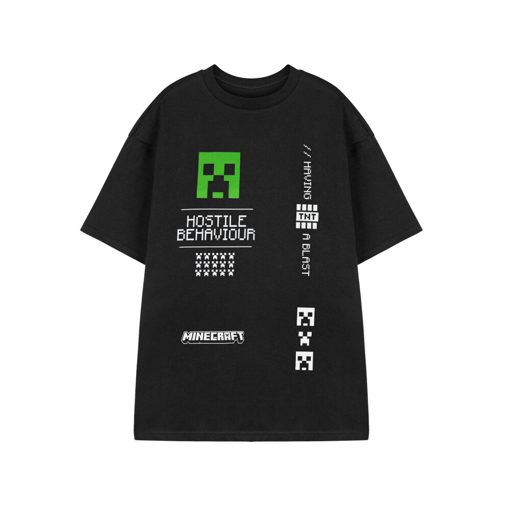Minecraft (Medium) Short Sleeved T-Shirt (Mens ) Black