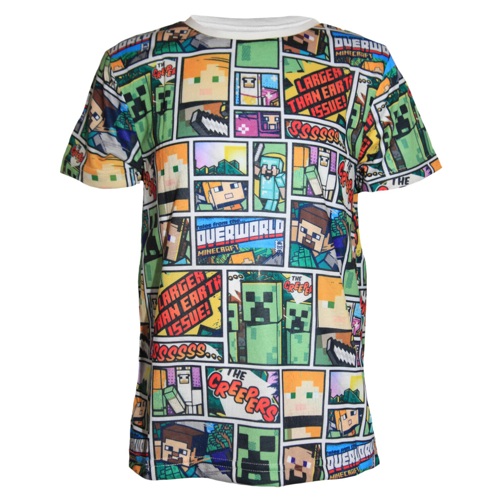 Minecraft (13-14 Years, ) Childrens/Kids Overworld T-Shirt Multicoloured