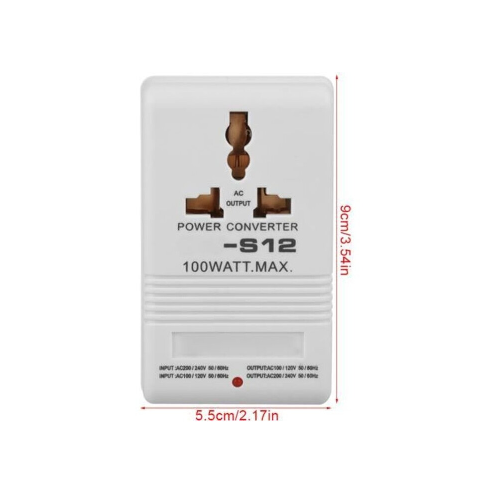 100W Voltage Transformer 110V - 120V To 220V - 240V (Standard Cn Plug) Hb057 White 9149891836907
