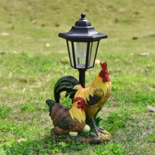 Gartenfigur in Form einer Henne, Solarlaterne, wetterfest, ideal für Garten, Rasen und Außenbereich