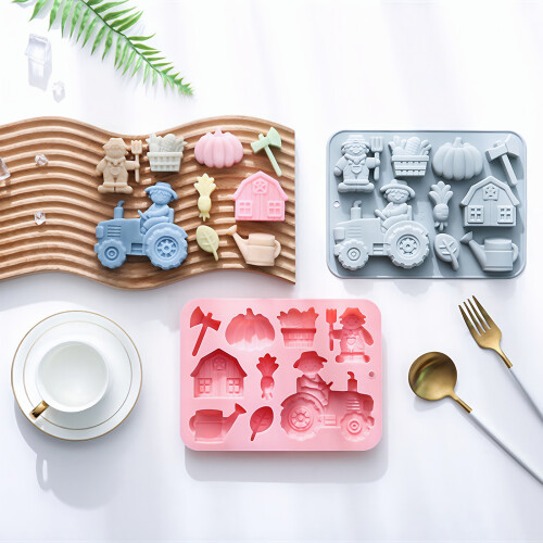 Farm Theme Silicone Molds For Dessert Chocolate Baking-Blue 1
