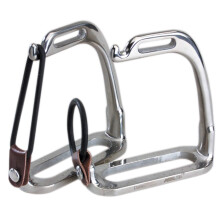 (4in, Silver) Korsteel Stainless Steel Peacock Stirrup Irons