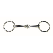 (4in, Silver) Korsteel Stainless Steel Weymouth Loose Ring Bradoon Snaffle Bit