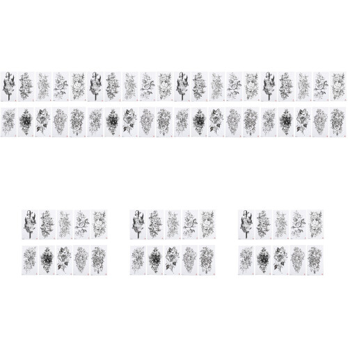 70Sheets Black Full Arm Tattoos Sleeve Waterproof Temporary Stickers 2