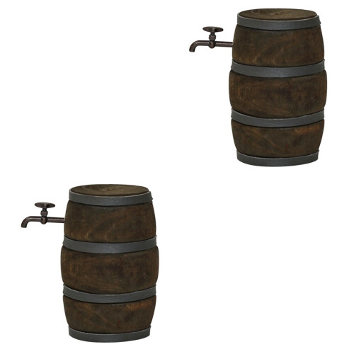 2Pièces Mini Barils En Bois Cask Robinet Pour Cadeau DIY 2