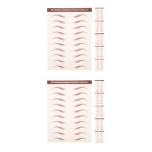 12Sheets Waterproof Brown Brow Stickers Peel Off Natural Fake Eyebrows