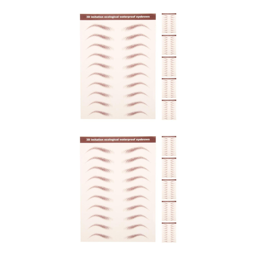 Solustre Brown 12Sheets Waterproof Brow Stickers Peel Off Natural Fake Eyebrows