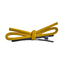 Soft Fabric Hair Bows Side Clip Women Girl Bowknot Pin-Yellow