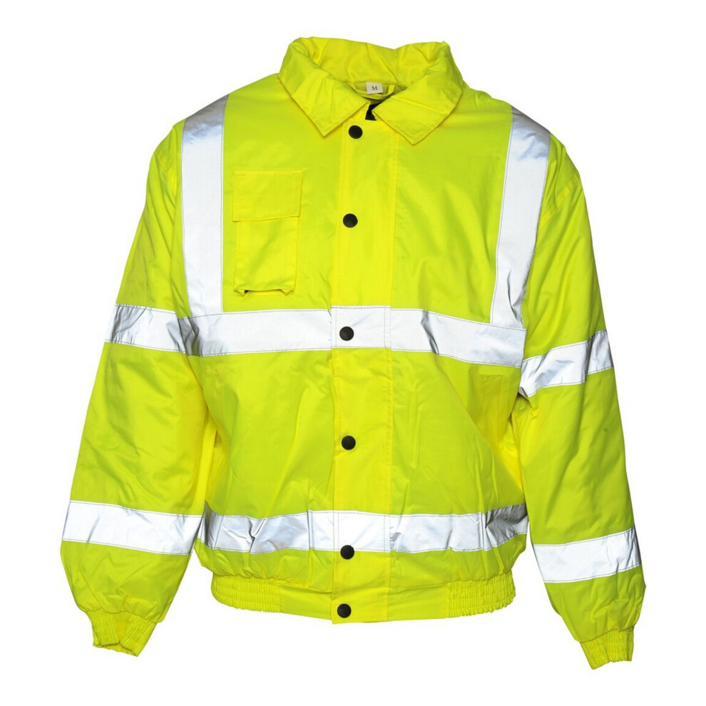 (M, Saturn Yellow) Absolute Apparel Mens Hi Viz Bomber Jacket 5059000121647