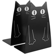 Boekensteunen - Niet gespecificeerd - Schattige kat - Metaal - Zwart - 14x20,5x10,5 cm