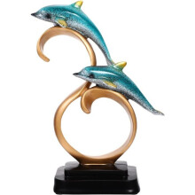 Delfinfigur, generische Delfinstatue, Dekoration, Delfinskulptur aus Kunstharz, Delfinornament