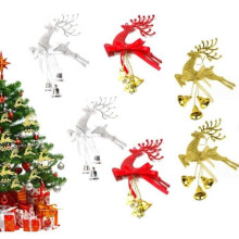 Weihnachtsglocken – 6 Stück – Baumschmuck – Kunststoffharz – Farben: Gold, Silber, Rot