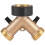 Doppelhahnanschluss – Wasserhahnadapter – Messing – 3/4" – Gartenabsperrventil 1