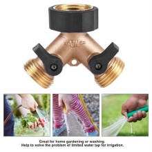 Waterkraanadapter - PAS - 2-weg - Messing - 3/4" slangkoppeling - Tuinirrigatie