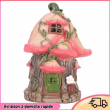 Kunsthars kabouter/feeënhuisje, speelse tuindecoratie, ideaal voor tuin, terras en gazon.