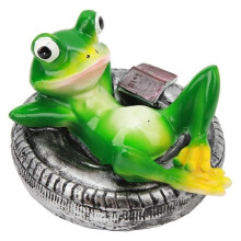 OMABETA Schwimmende Frosch-Gartenfigur aus farbigem Harz für Schwimmbad und Teich