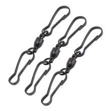 OMABETA Windgonghaken 20 stuks Roestvrijstalen Windzakclips 360 graden draaibaar Dubbele clip Bureau Zwart