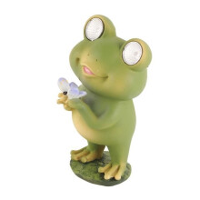 Gartenfigur – Vvikizy – Solarfrosch – Kunstharz – 15 x 8 x 8 cm – Grün