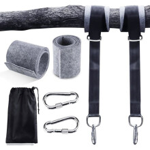 Hängemattengurte – Extrem robust – 150 cm – 2 Karabinerhaken – Tragkraft 500 kg – Schwarz