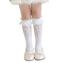 1 Pair Baby Girls Ruffled Socks Soft Fabric Hosiery Ideal-White