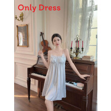 (Blue,XL)Elegantes Schlafkleid im Palaststil mit atmungsaktivem Polyester für Komfort Sommer