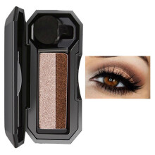 (2) Dual Color Pigmented Long Wear Eyeshadow Palette, Non-Flying Powder Portable Makeup Tool for Beginners