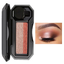 (4) Dual Color Pigmented Long Wear Eyeshadow Palette, Non-Flying Powder Portable Makeup Tool for Beginners