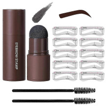(Dark Brown) Eye-brow Stamp Stencil Kit, Waterproof Brow Stamp Shaping Kit Eyebrow Definer