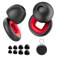 (Red) Ørepropper 27 dB støyreduserende ørepropper for snorking, søvn, motorsykkel, gjenbrukbare stille ørepropper