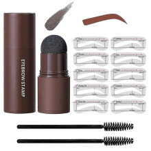 (Natural Brown) Eye-brow Stamp Stencil Kit, Waterproof Brow Stamp Shaping Kit Eyebrow Definer
