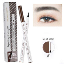 (1) Eyebrow Tattoo Pen Fine Sketch 4 Fork Liquid Eyebrow Pen Waterproof Smudge-proof