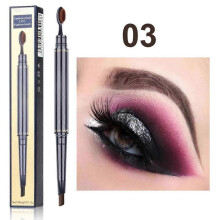 (Deep Brown, No.3) Waterproof Eyebrow Pencil Smudge-proof 2-Head Eye Brush Makeup Pencil Gift