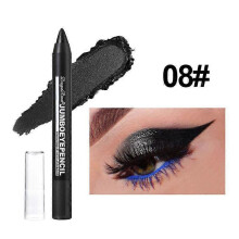 (08) Rökig Mörkgrön Ögonskugga Penna Vattentät Pärlemorskimrande 12 Färger Metallisk Glitter Ögonskugga Highlighter Penna Makeup Verktyg