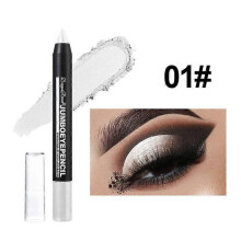 (01) Rökig Mörkgrön Ögonskugga Penna Vattentät Pärlemorskimrande 12 Färger Metallisk Glitter Ögonskugga Highlighter Penna Makeup Verktyg