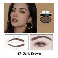 (Dark brown B) Eyebrow Powder Stamp Tint Stencil Kit 26-27s - Professional Waterproof Eye Brow Stamp Lift Enhancers Cosmetics