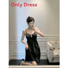 (Black,M)Ice Silk Nachtwäsche Damen Sommer ärmellos Nachthemd mit V-Ausschnitt für Entspannung Zuhause