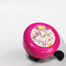 (Rose Pink Pony)Bike Bell Loud Alloy Easy Mount Fits Stroller For Boys Girls Kids